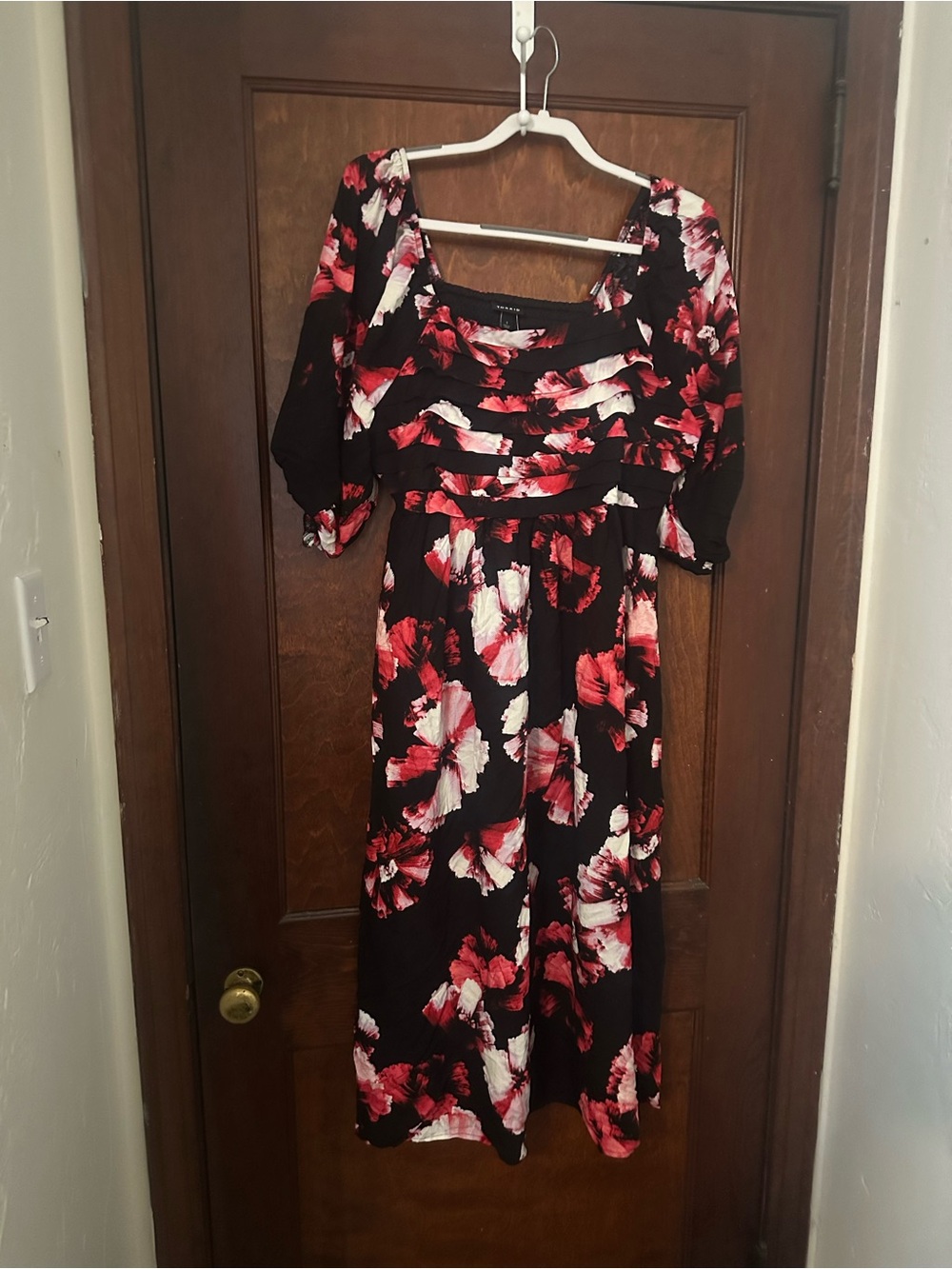 NWT Torrid Floral Print Midi Pintuck Bodice Dress 1X - Picture 2 of 4